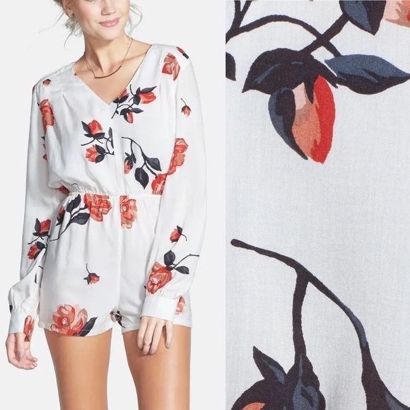 VOLCOM Props Print Ls Floral Romper - Picture 2 of 8
